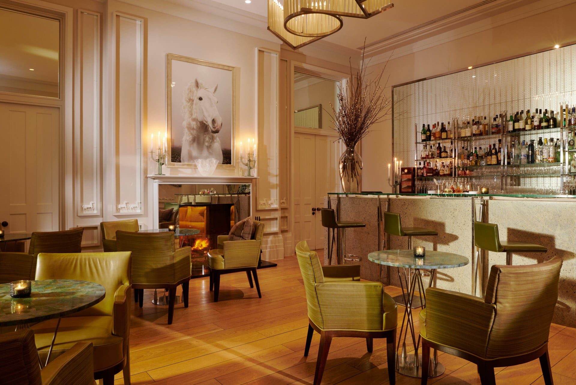 The Bar at Coworth Park in the evening