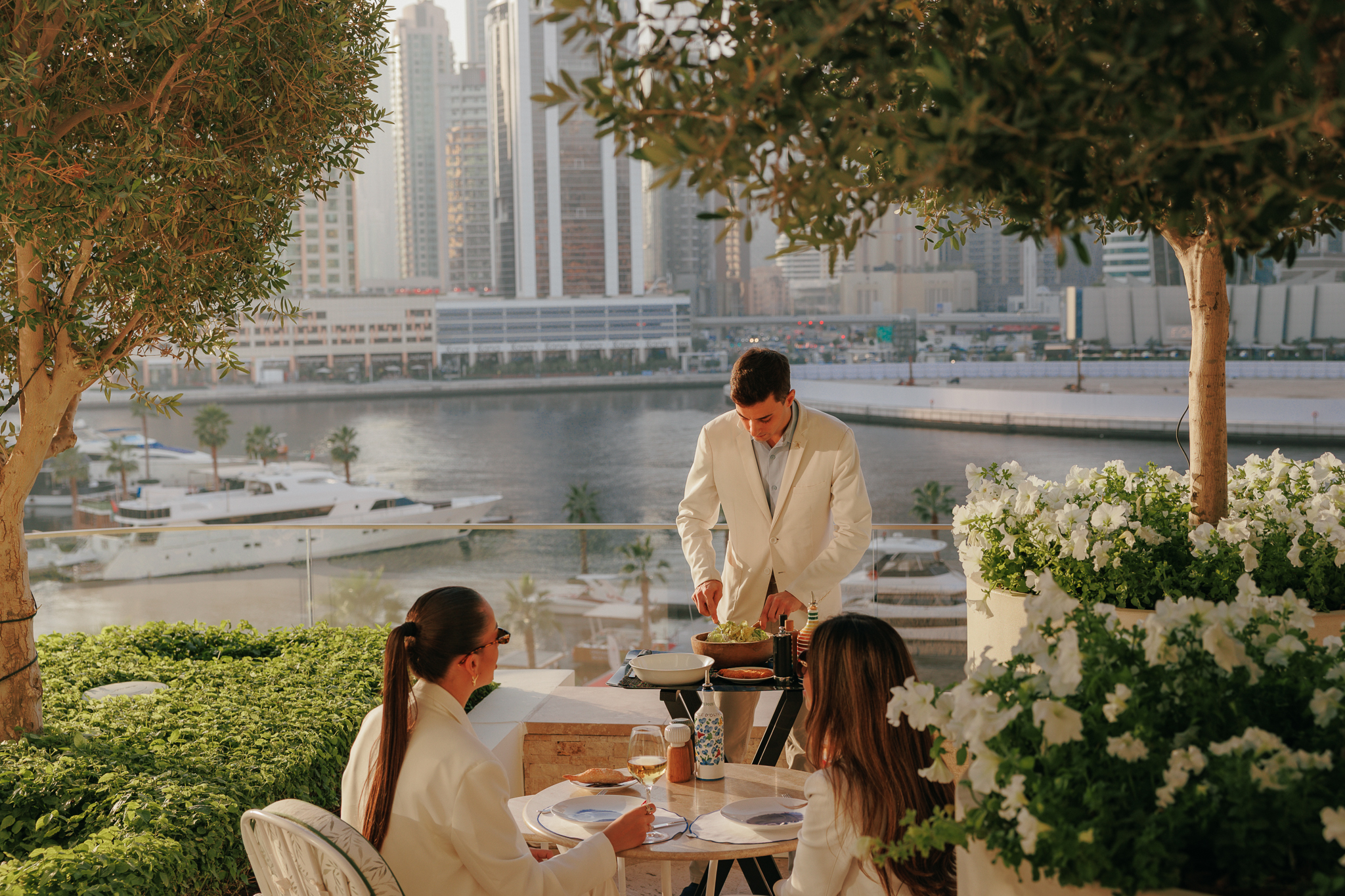 Two ladies having lunch in Riviera terrace