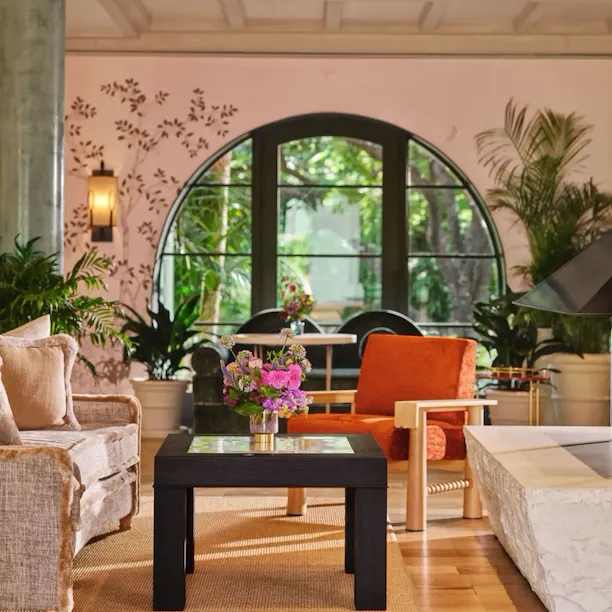 The Living Room at Hotel Bel-Air furniture wide shot
