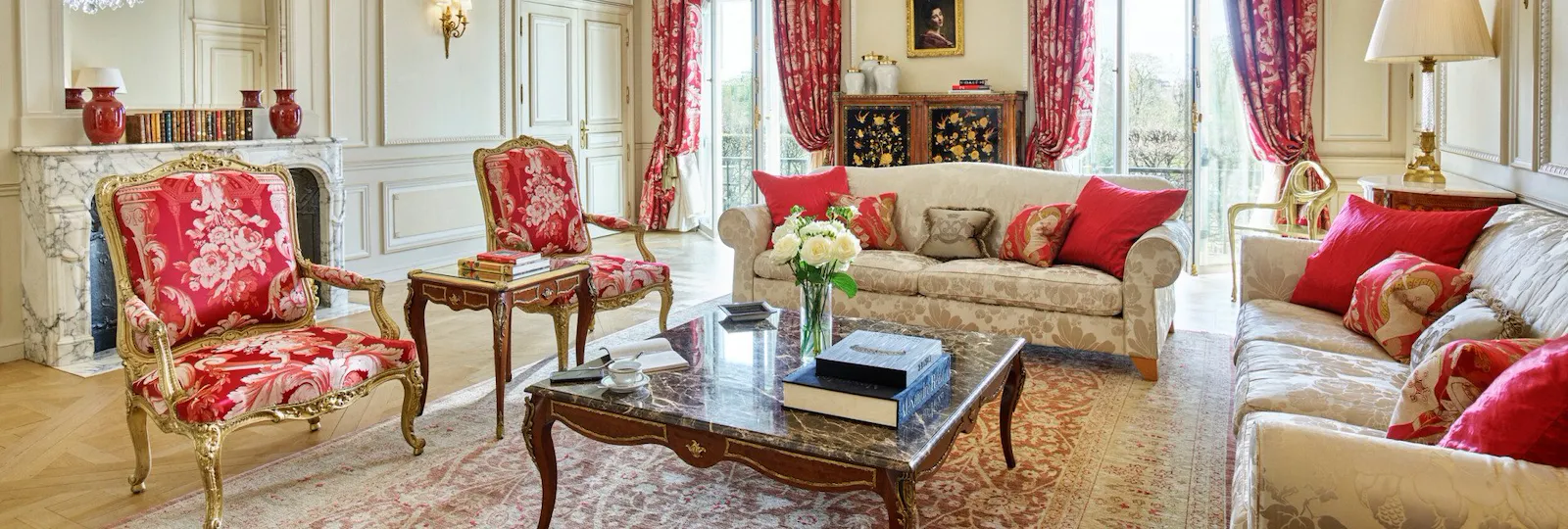 Presidential living room details at Le Meurice, Paris.
