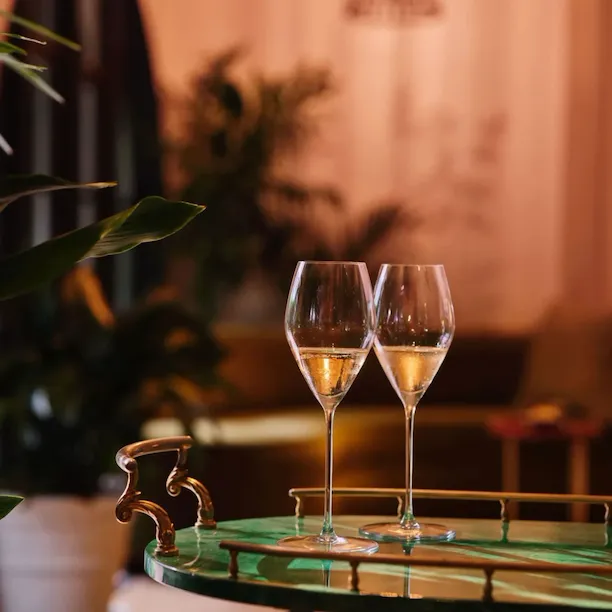 The Living Room at Hotel Bel-Air champagne glasses