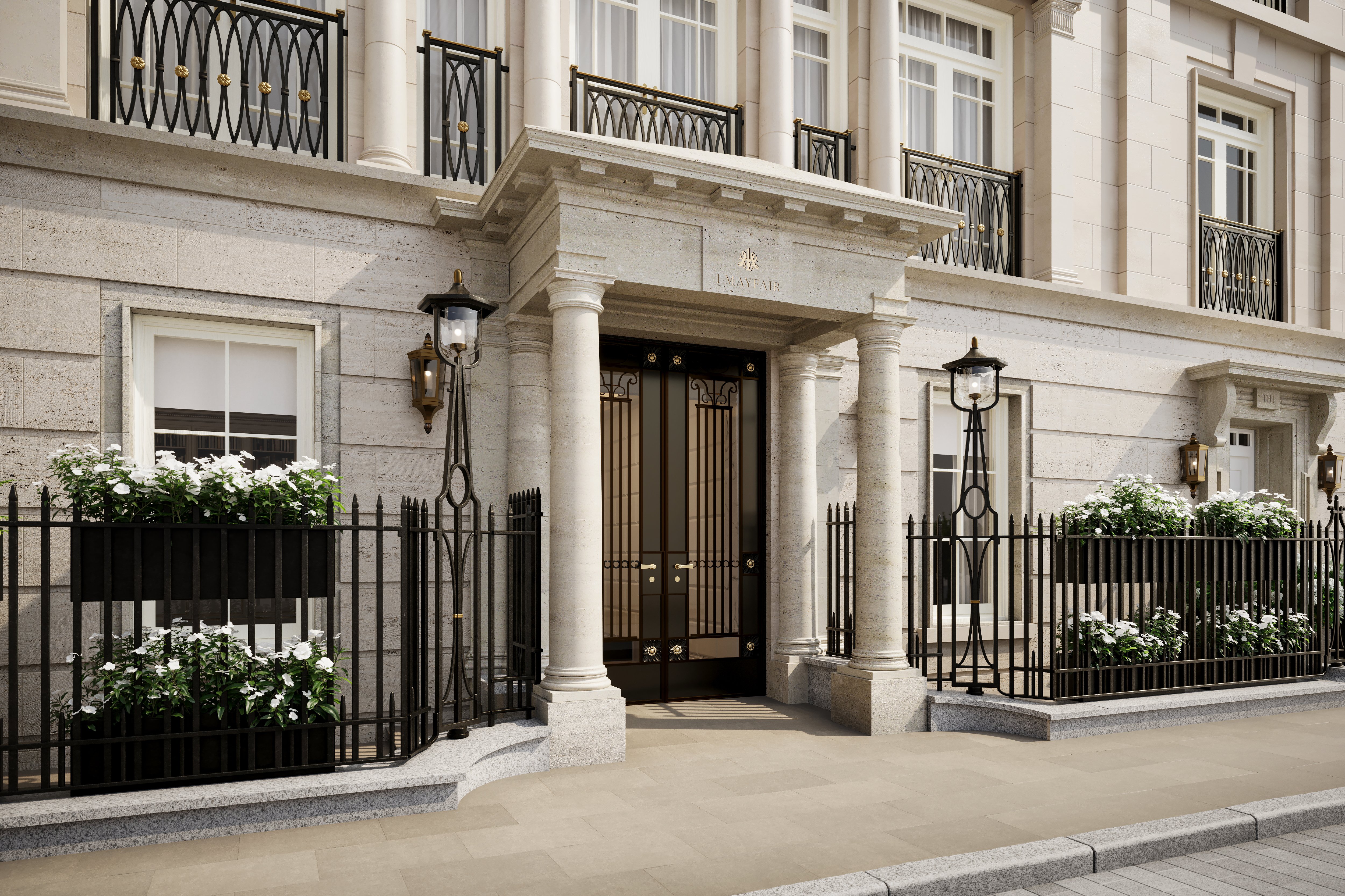 Entrance of 1 Mayfair residence from South Audley Street