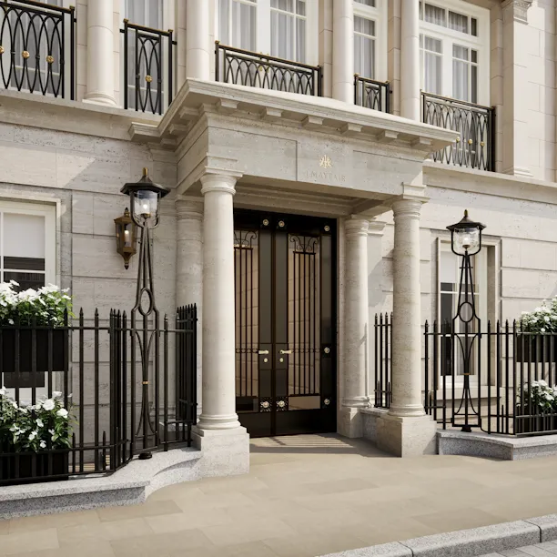 Entrance of 1 Mayfair residence from South Audley Street