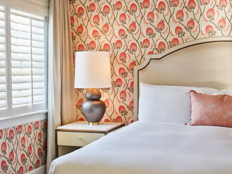 Bungalow Room with Patio Bed and Side Table with Lamp