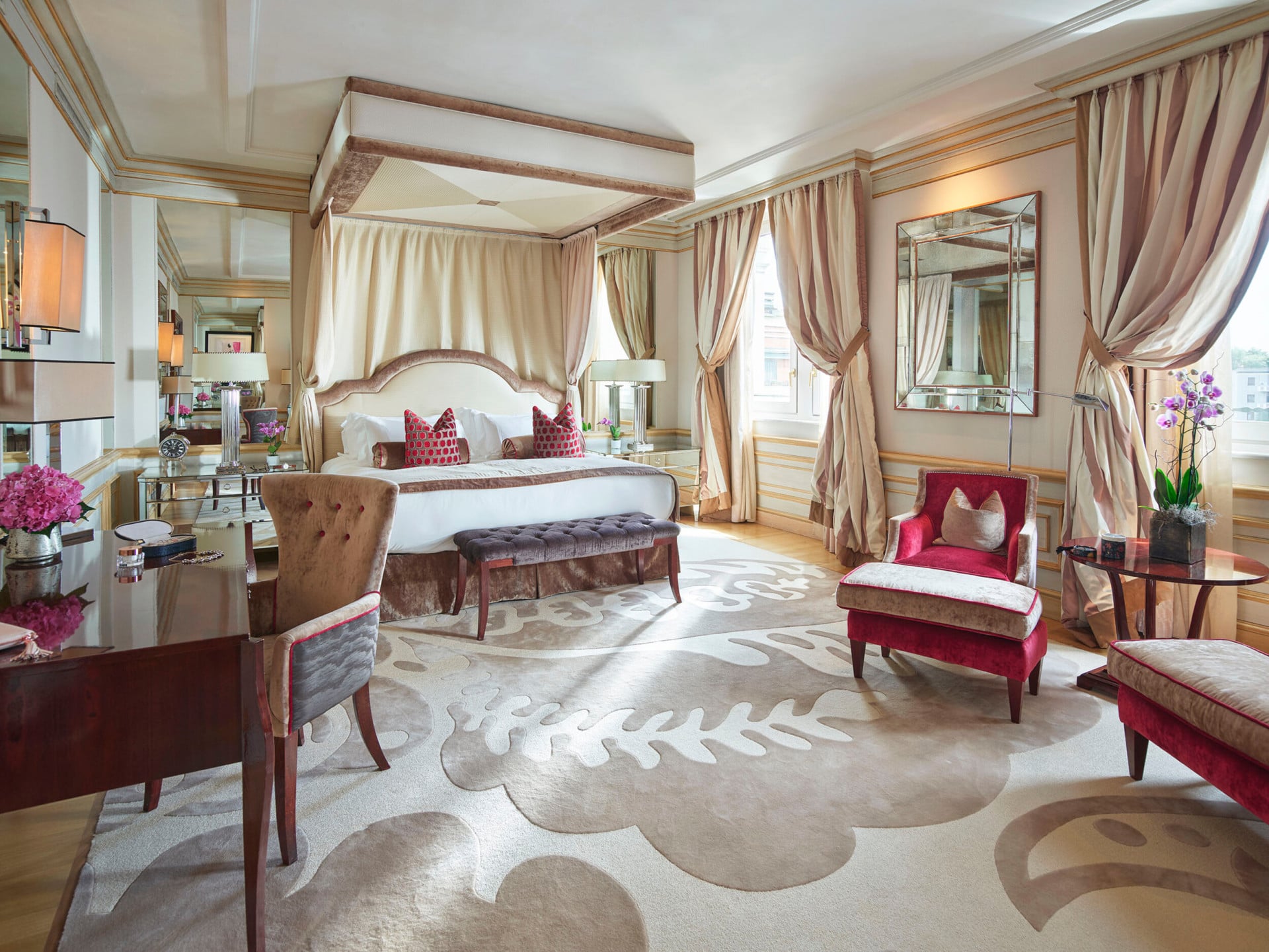 Imperial Executive Suite Bedroom enhanced with warm colours pieces of furniture 