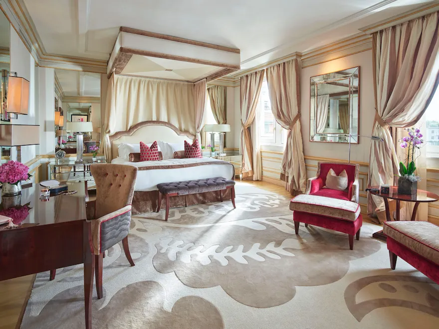 Imperial Executive Suite Bedroom enhanced with warm colours pieces of furniture
