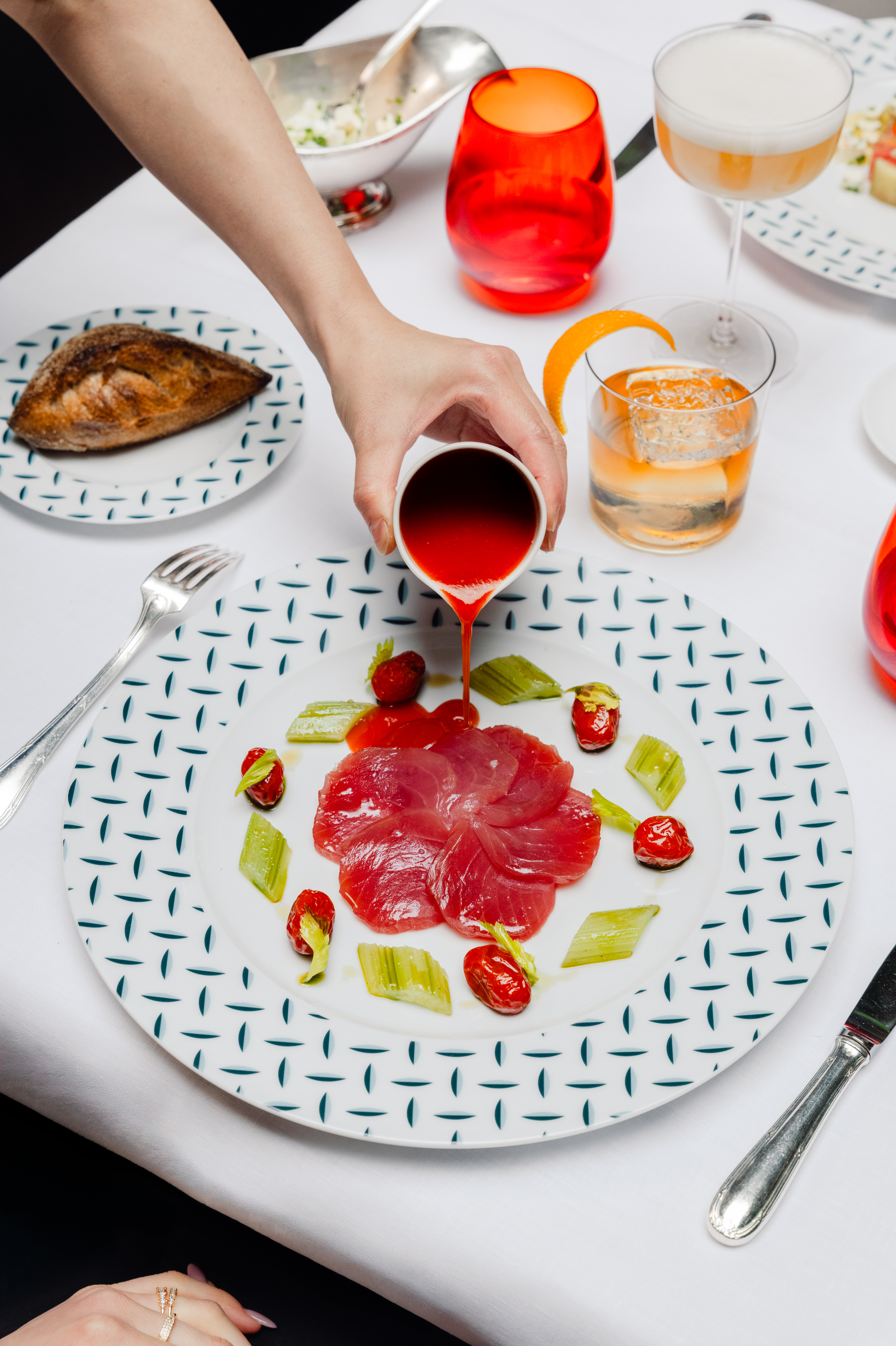 Bloody mary tuna served at La Cour Jardin, Hôtel Plaza Athénée