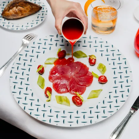 Bloody mary tuna served at La Cour Jardin, Hôtel Plaza Athénée