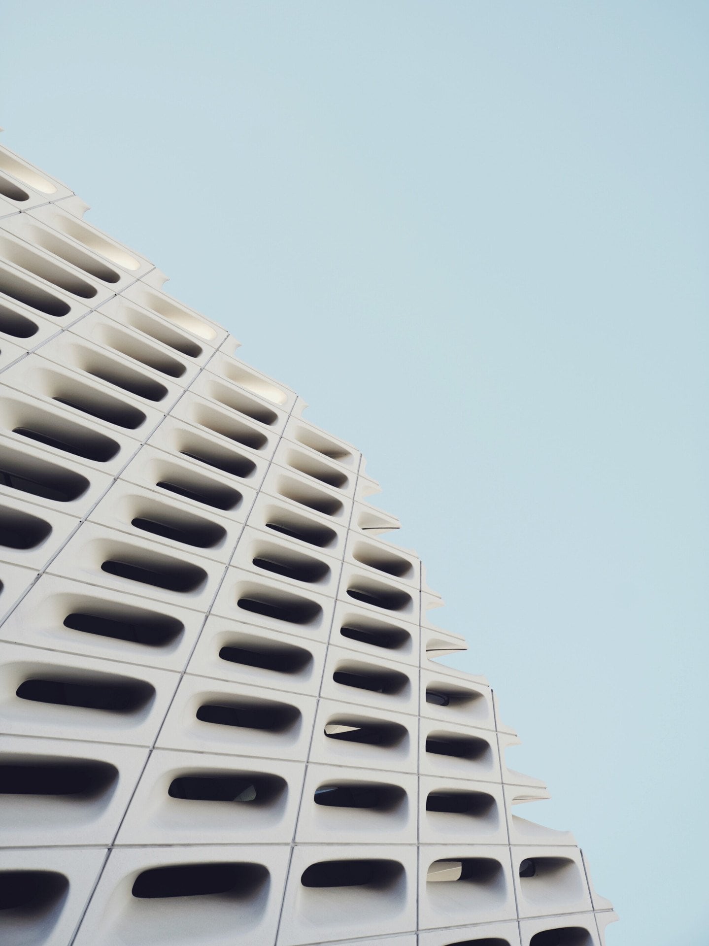 The Broad Museum downtown in Los Angeles exterior shape