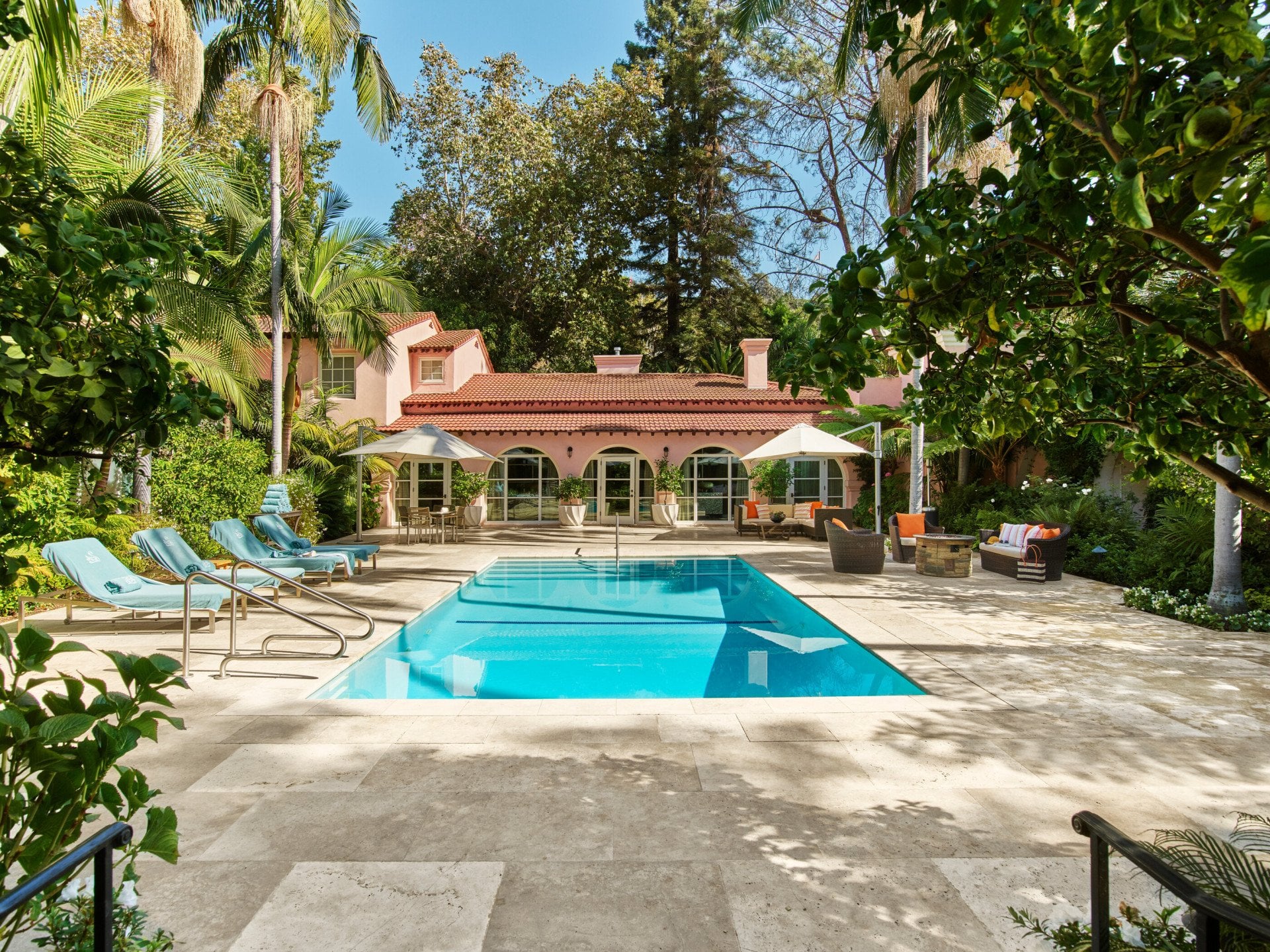 Presidential Suite courtyard with infinity pool