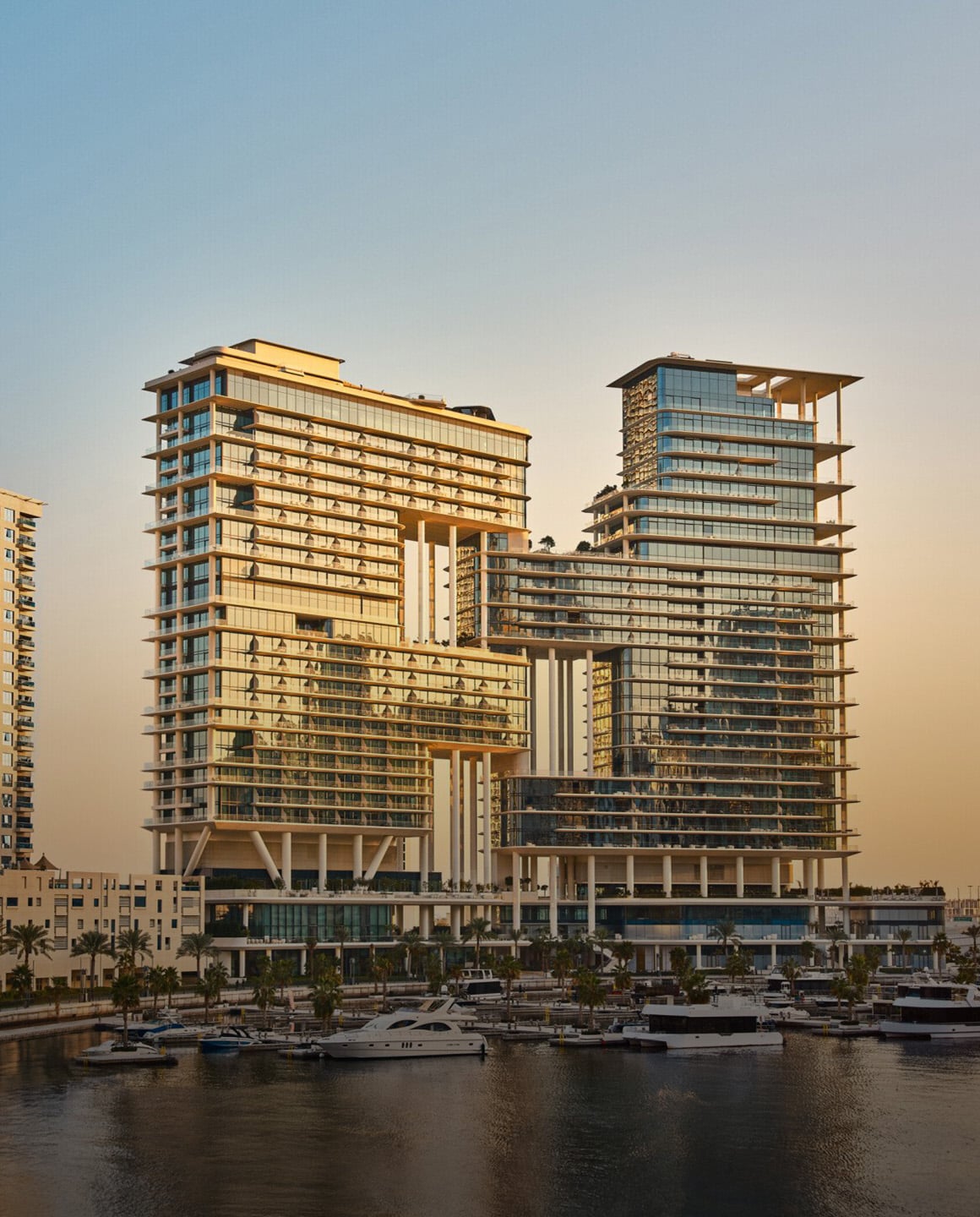 The Lana hotel at golden hour sunset