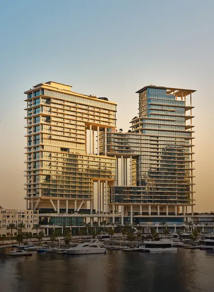 The Lana hotel at golden hour sunset
