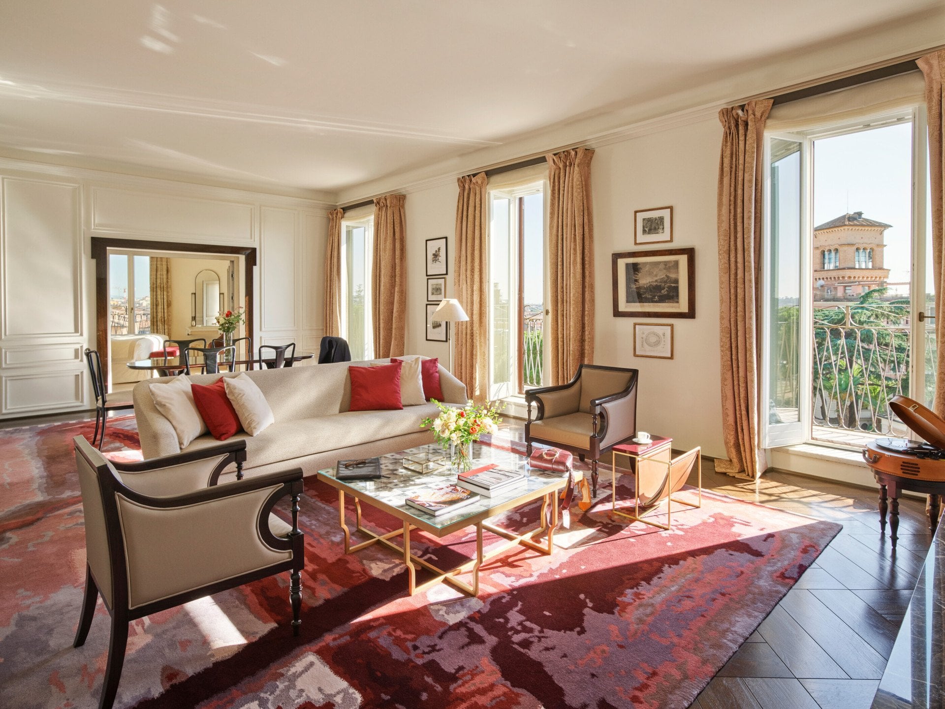 Presidential suite living room at Hotel Eden, Rome